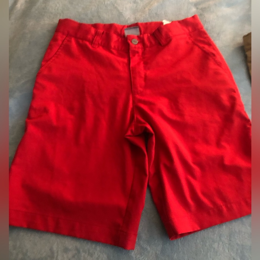 Puma red boys golf shorts large